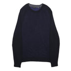 TED BAKER Mens Navy Patterned Jumper Crew Neck Basic Knit L Smart Casual