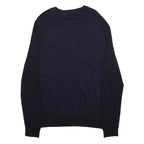 TED BAKER Mens Navy Patterned Jumper Crew Neck Basic Knit L Smart Casual