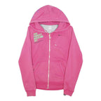NIKE Womens Pink Hoodie M Marathon Full Zip Cotton Blend Casual Sport