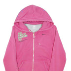 NIKE Womens Pink Hoodie M Marathon Full Zip Cotton Blend Casual Sport