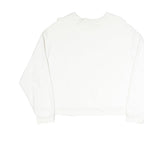 LEVI'S Womens White Cotton Blend Crew Neck Sweatshirt M Classic Logo Pullover