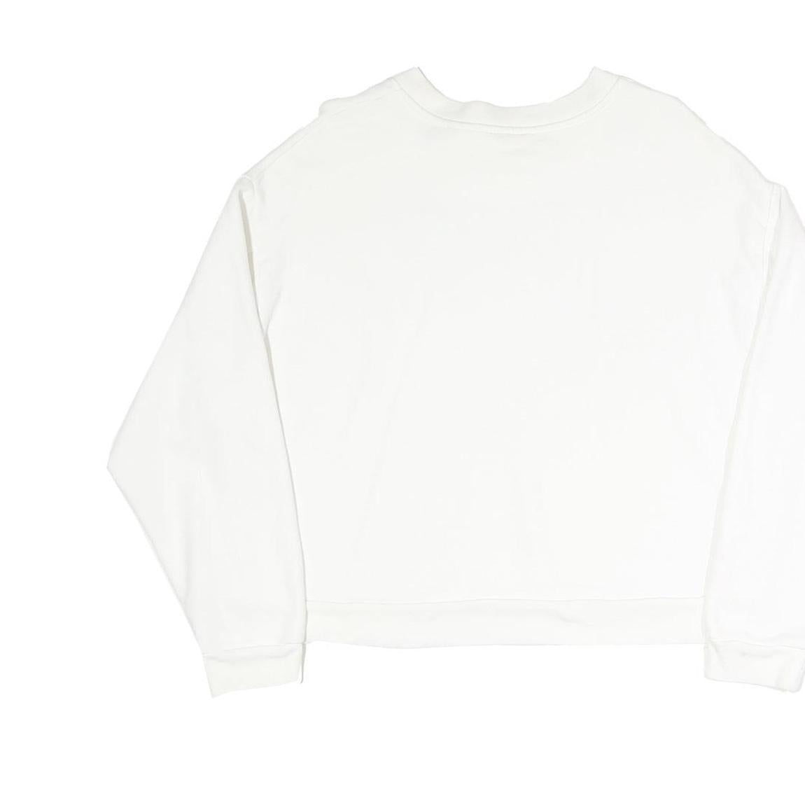 LEVI'S Womens White Cotton Blend Crew Neck Sweatshirt M Classic Logo Pullover