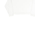 LEVI'S Womens White Cotton Blend Crew Neck Sweatshirt M Classic Logo Pullover