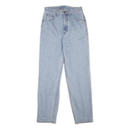 LADIES AUTHENTIC JEANS Womens Regular Fit Straight Denim Light W27 L30 Button