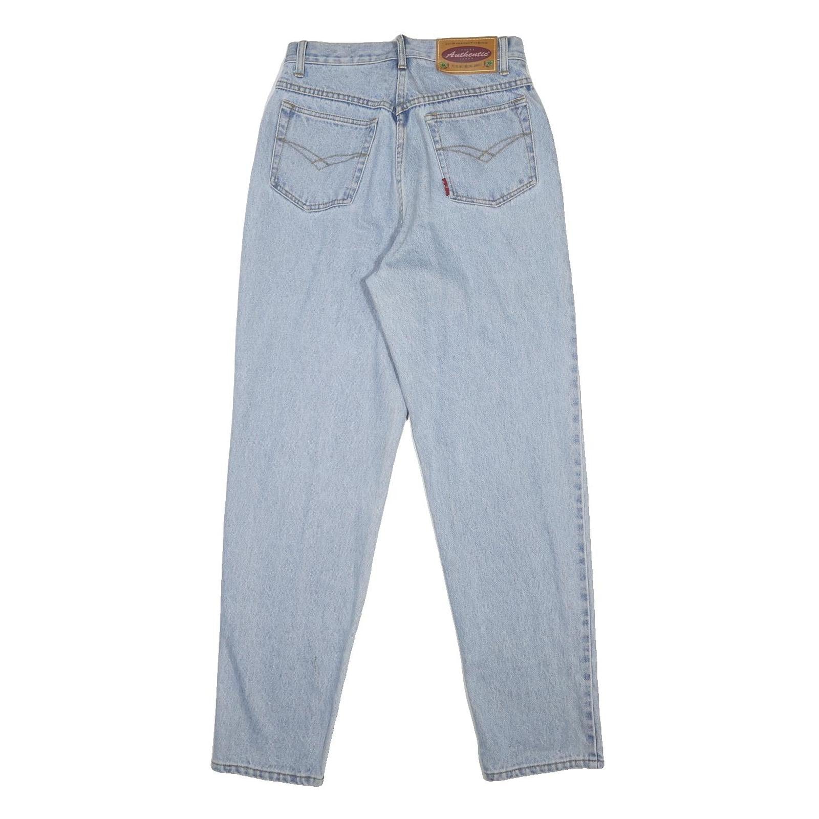 LADIES AUTHENTIC JEANS Womens Regular Fit Straight Denim Light W27 L30 Button