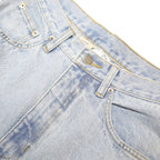 LADIES AUTHENTIC JEANS Womens Regular Fit Straight Denim Light W27 L30 Button