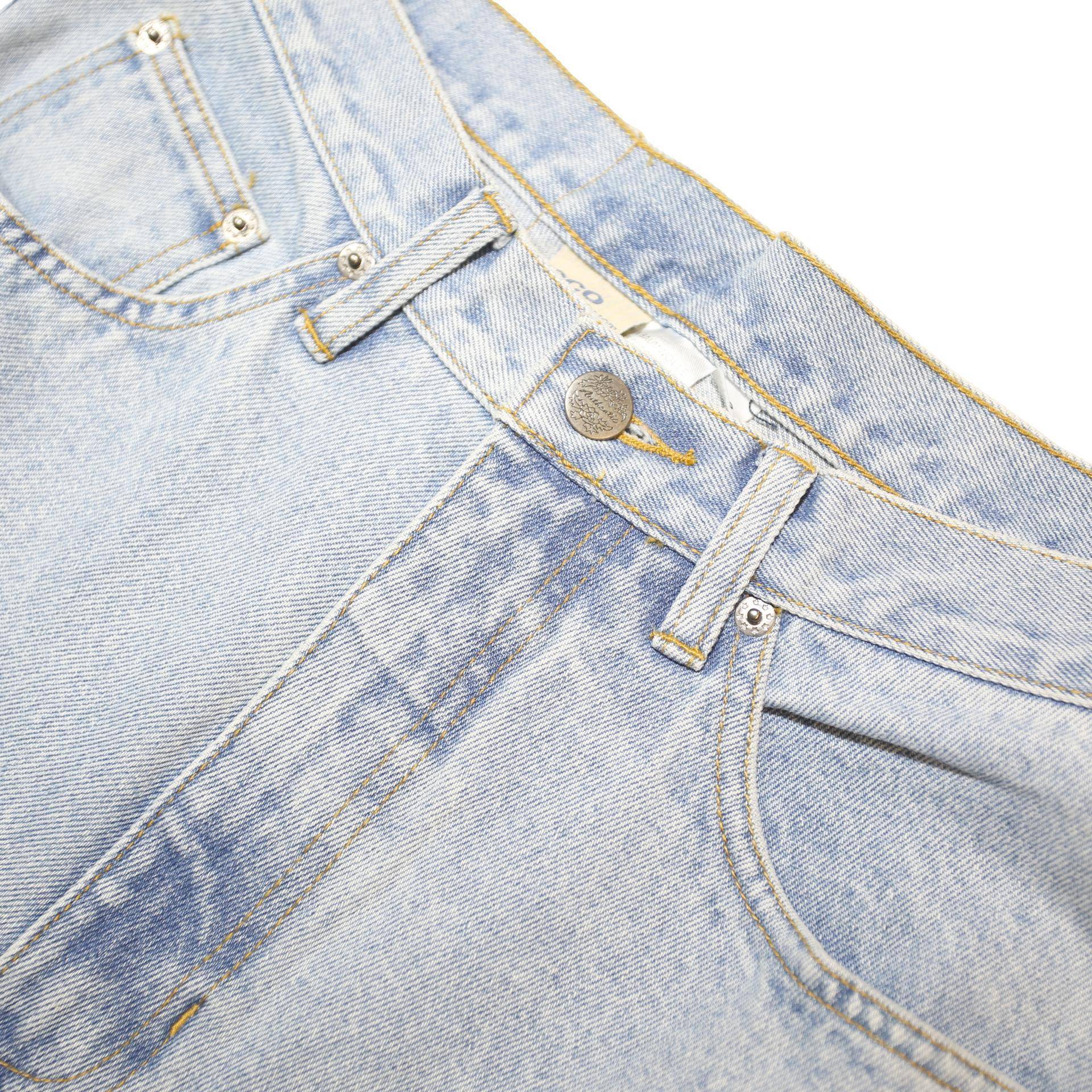 LADIES AUTHENTIC JEANS Womens Regular Fit Straight Denim Light W27 L30 Button