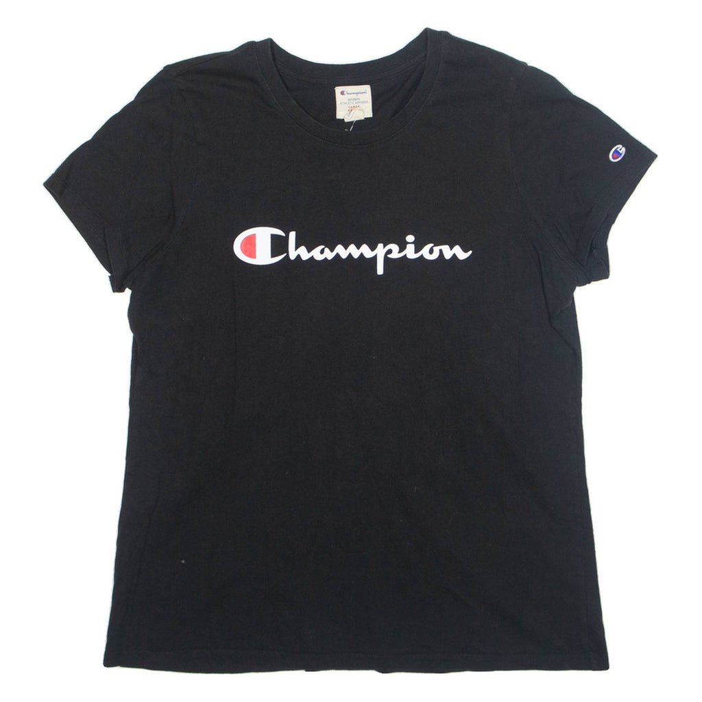 CHAMPION Womens T-Shirt Black L