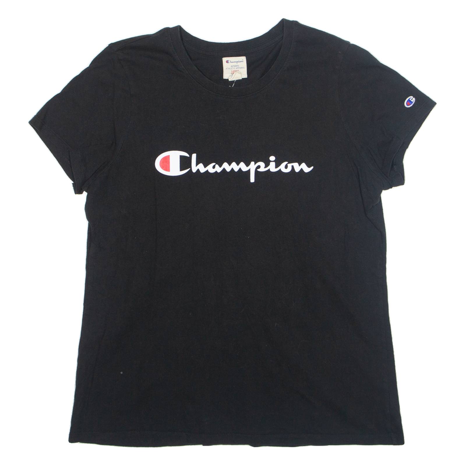 CHAMPION Womens T-Shirt Black L