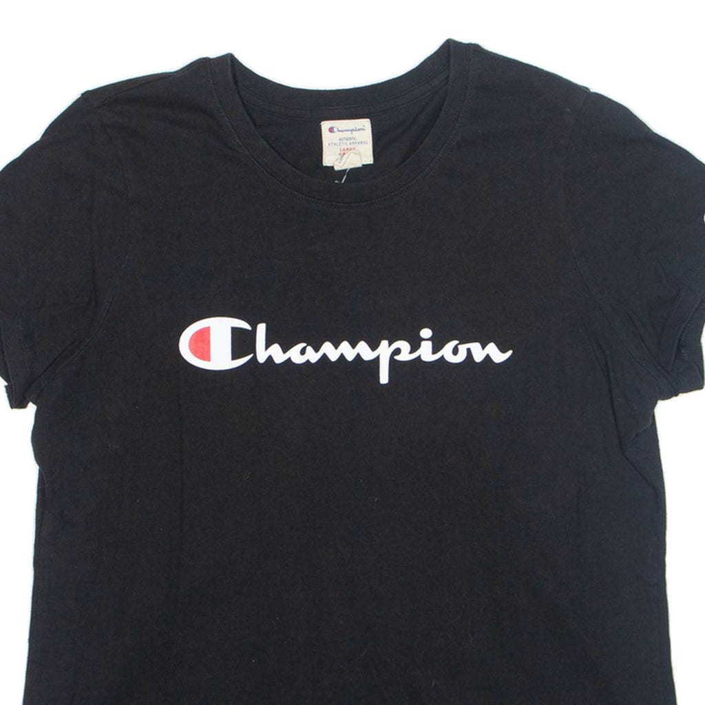 CHAMPION Womens T-Shirt Black L