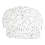 MINT VELVET Oversized Womens Shirt White Crazy Pattern 3/4 Sleeve M