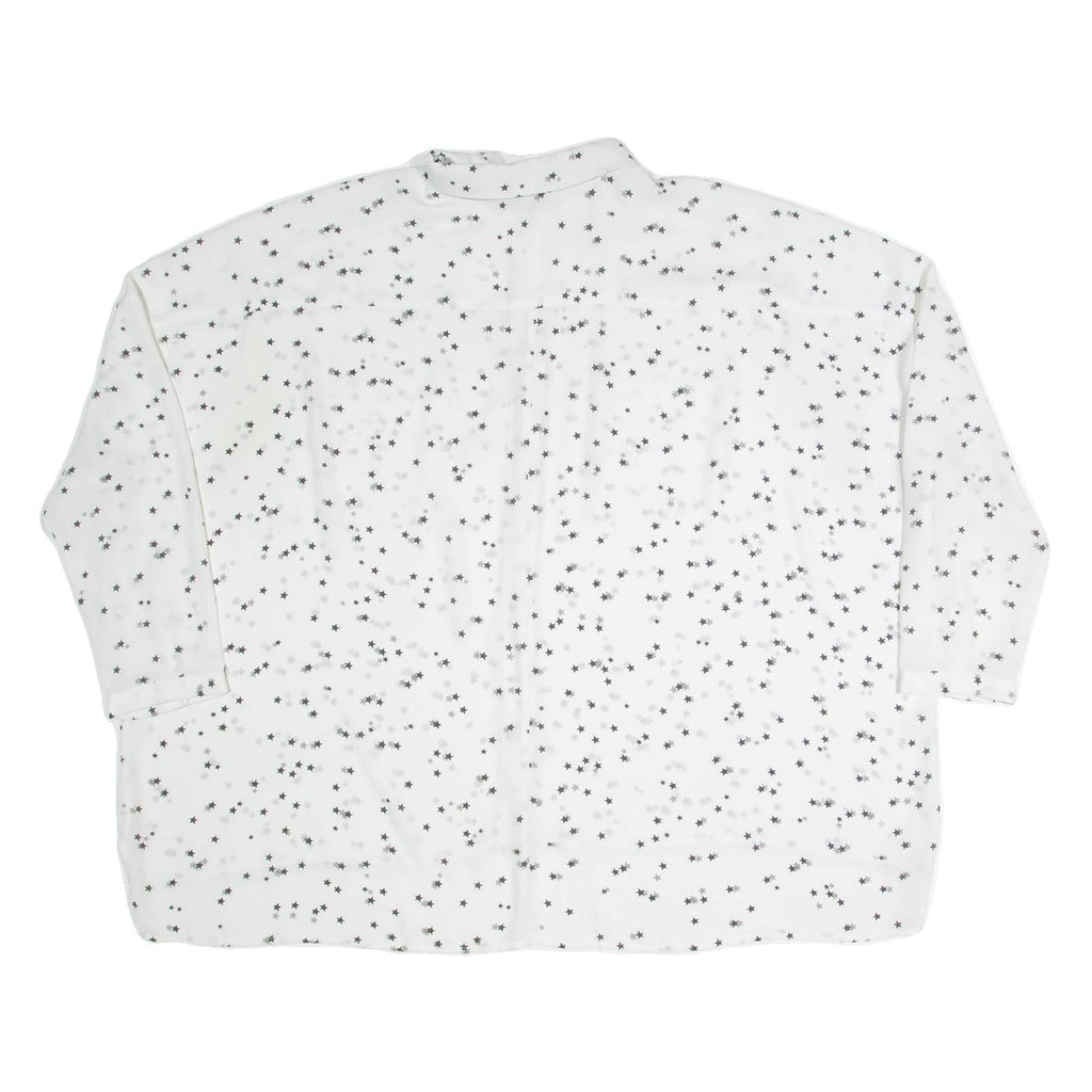 MINT VELVET Oversized Womens Shirt White Crazy Pattern 3/4 Sleeve M