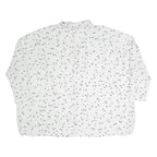 MINT VELVET Oversized Womens Shirt White Crazy Pattern 3/4 Sleeve M