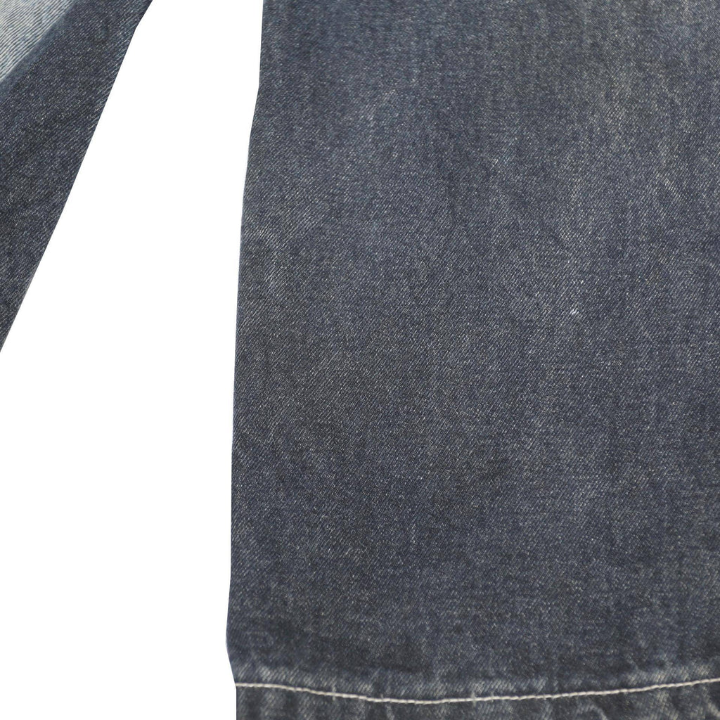 QUAN QIU YE Womens Jeans Blue Beige Relaxed Straight Denim Rinse W31 L31 Cargo