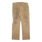 DICKIES Mens Relaxed Beige Jeans Cotton Blend Zip W33 L32 Workwear Style