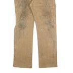 DICKIES Mens Relaxed Beige Jeans Cotton Blend Zip W33 L32 Workwear Style