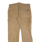 DICKIES Mens Relaxed Beige Jeans Cotton Blend Zip W33 L32 Workwear Style