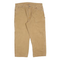 DICKIES Mens Cotton Blend Beige Relaxed Straight Trousers W40 L26 Workwear Zip