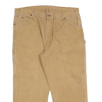 DICKIES Mens Cotton Blend Beige Relaxed Straight Trousers W40 L26 Workwear Zip