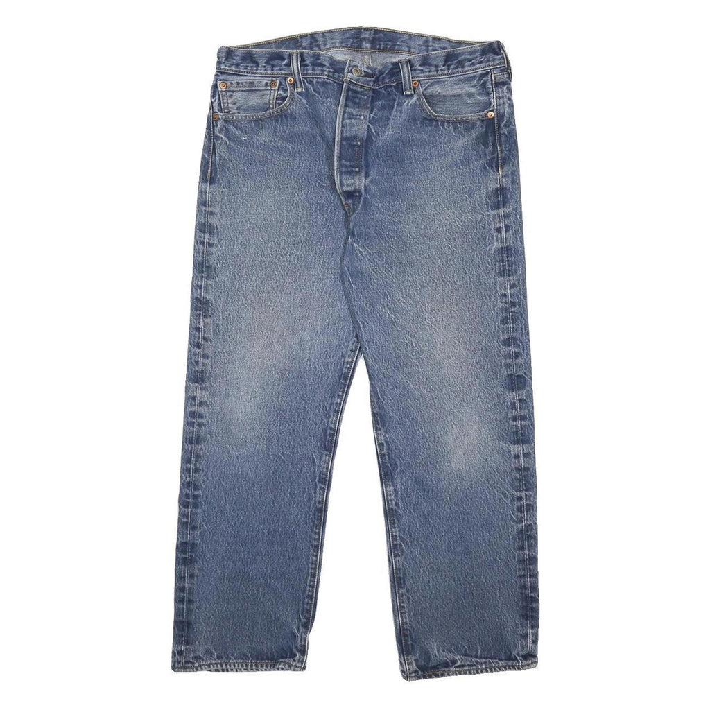 LEVI'S 501 Mens Blue Regular Straight Denim Medium W35 L26 Button Jeans Classic