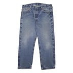 LEVI'S 501 Mens Blue Regular Straight Denim Medium W35 L26 Button Jeans Classic