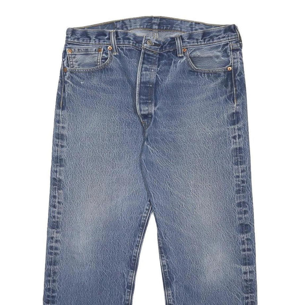 LEVI'S 501 Mens Blue Regular Straight Denim Medium W35 L26 Button Jeans Classic