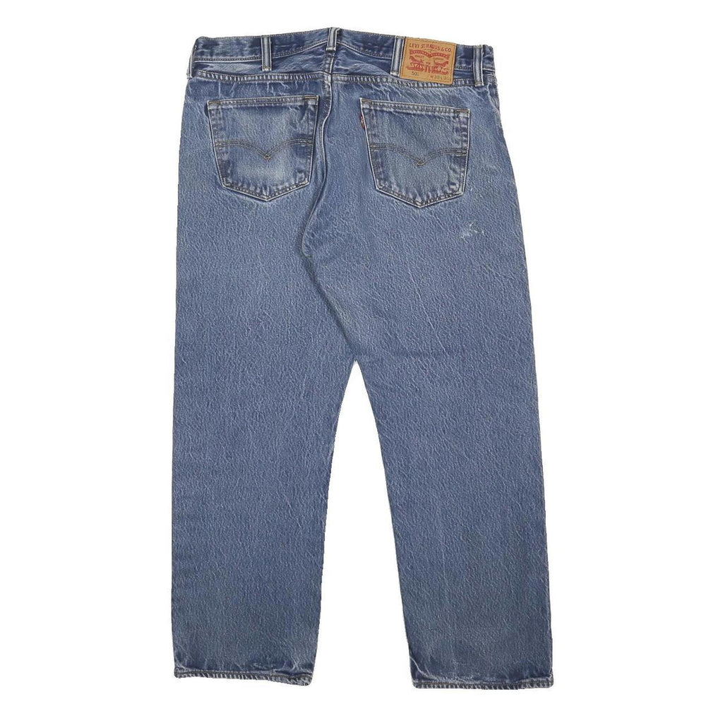 LEVI'S 501 Mens Blue Regular Straight Denim Medium W35 L26 Button Jeans Classic