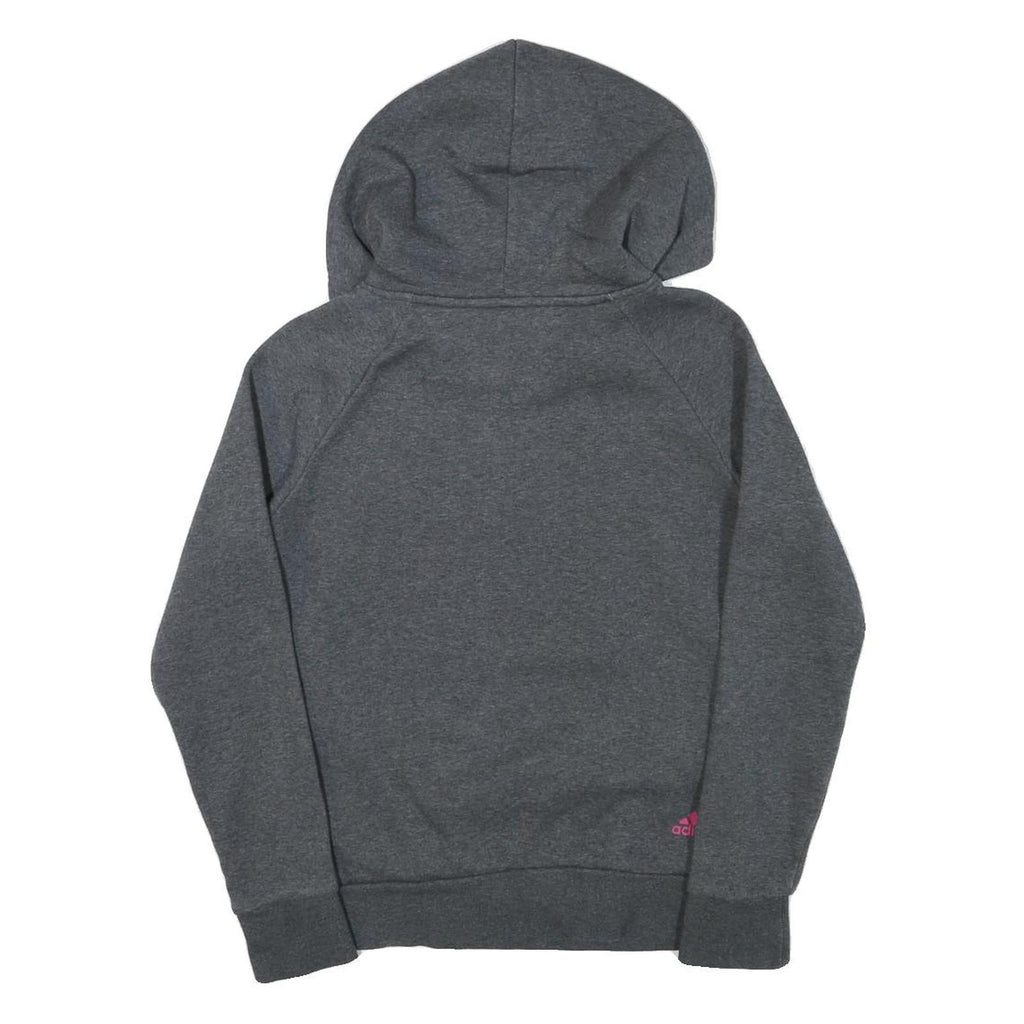 ADIDAS Womens Grey Hoodie XS Cotton Blend Pullover Sports Casual Sweatshirt
