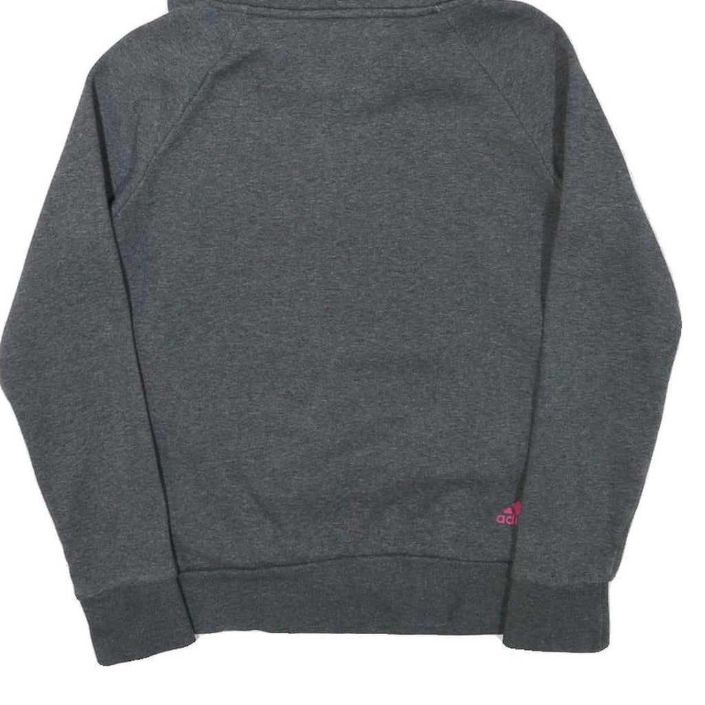 ADIDAS Womens Grey Hoodie XS Cotton Blend Pullover Sports Casual Sweatshirt