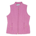 JOULES Womens Pink Quilted Zip Jacket UK 10 Cotton Blend Sleeveless Lightweight