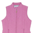 JOULES Womens Pink Quilted Zip Jacket UK 10 Cotton Blend Sleeveless Lightweight