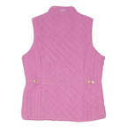JOULES Womens Pink Quilted Zip Jacket UK 10 Cotton Blend Sleeveless Lightweight