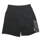 REEBOK Mens Black & Grey Sports Casual Shorts M W30 Polyester Comfortable Fit