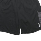REEBOK Mens Black & Grey Sports Casual Shorts M W30 Polyester Comfortable Fit