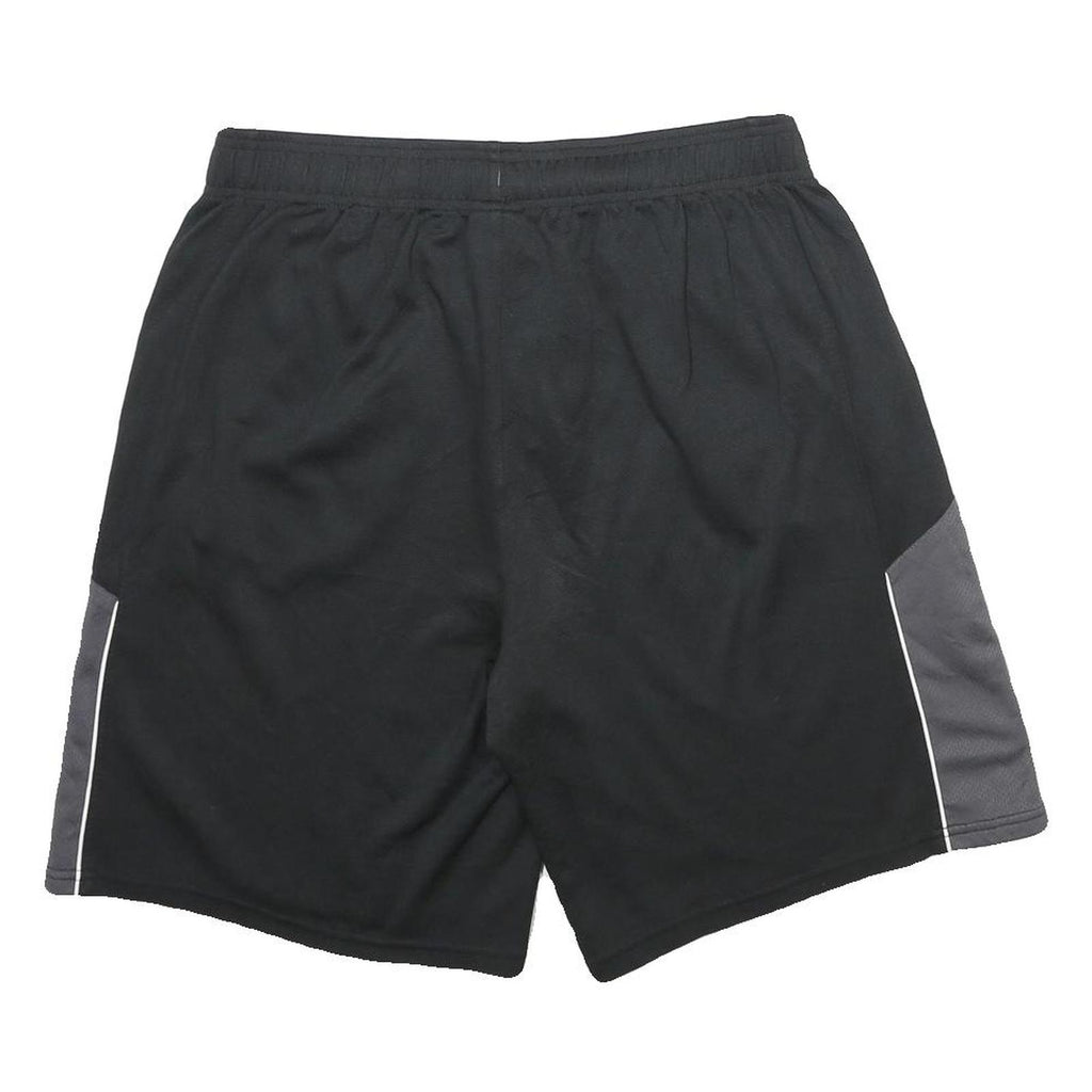 REEBOK Mens Black & Grey Sports Casual Shorts M W30 Polyester Comfortable Fit
