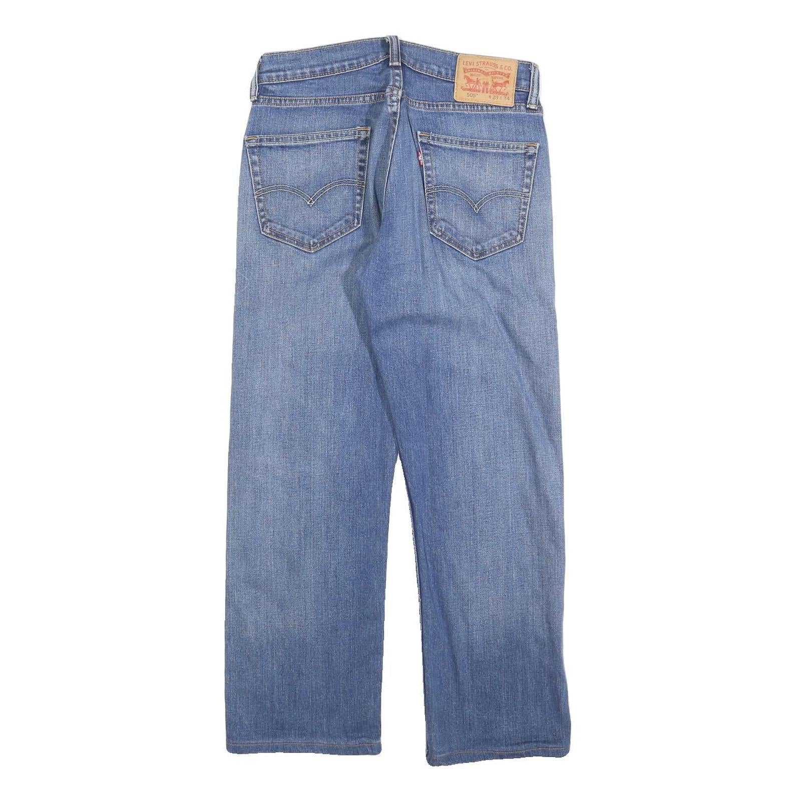 LEVI'S 505 Mens Jeans Blue Regular Straight Denim Medium W28 L26 Classic Zip