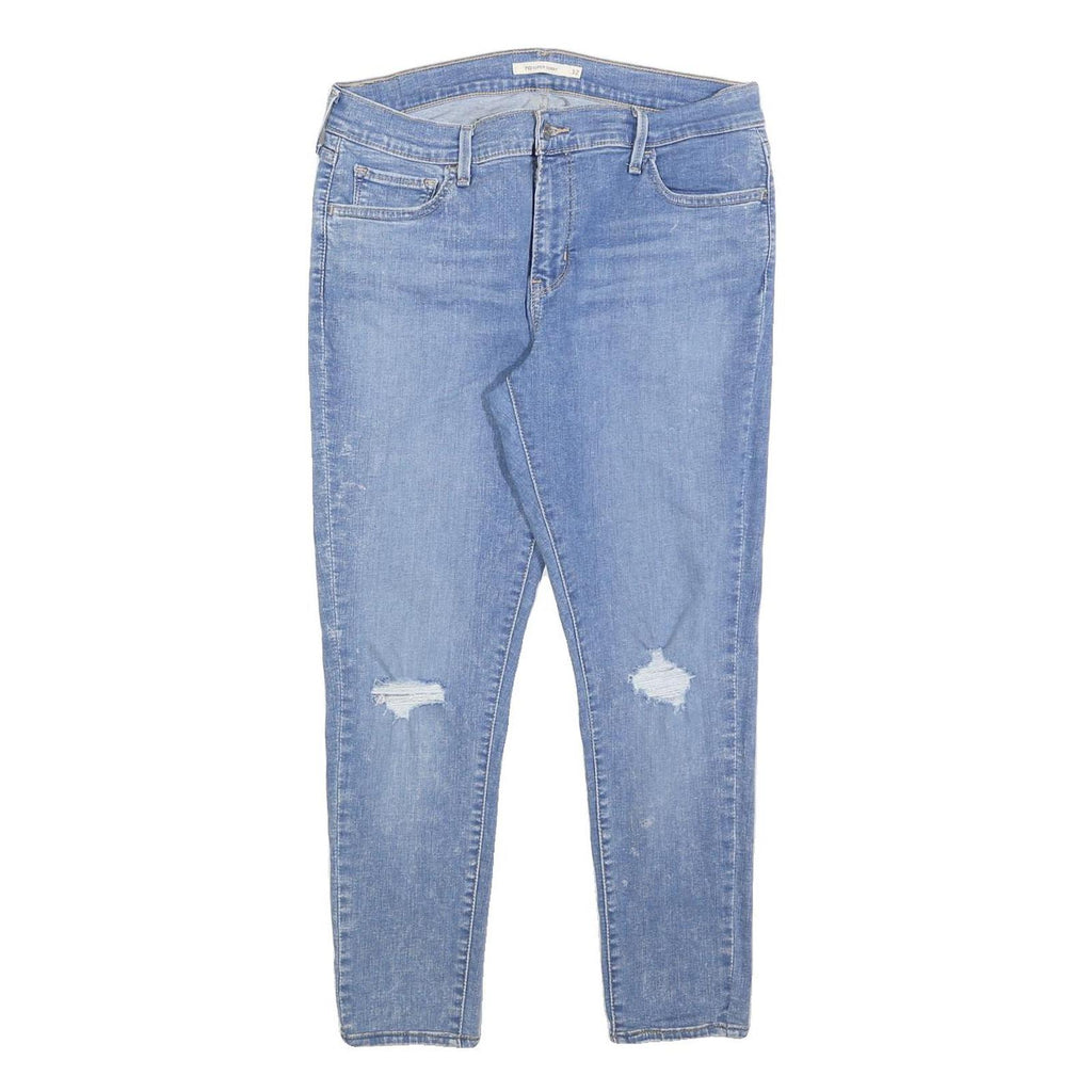 LEVI'S 710 Womens Blue Slim Skinny Denim Light W32 L26 Slim Fit Zip Jeans