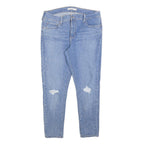 LEVI'S 710 Womens Blue Slim Skinny Denim Light W32 L26 Slim Fit Zip Jeans