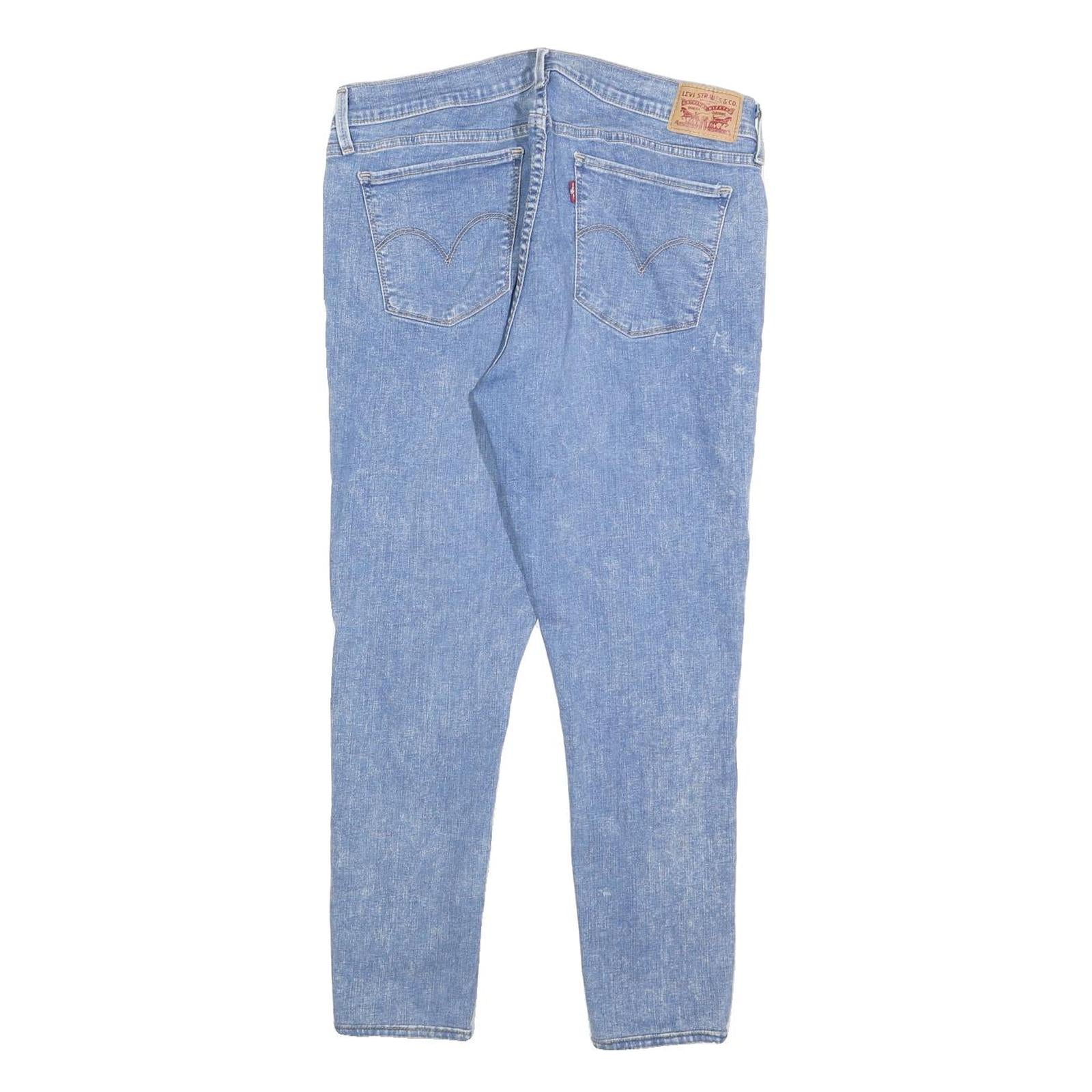 LEVI'S 710 Womens Blue Slim Skinny Denim Light W32 L26 Slim Fit Zip Jeans
