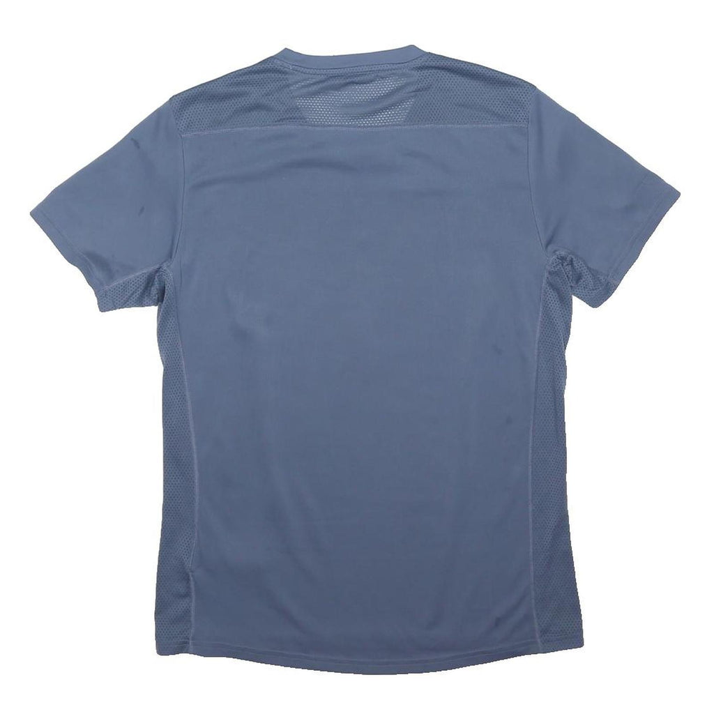 ADIDAS Mens Blue Polyester Blend T-Shirt S Short Sleeve Crew Neck Sports Gym
