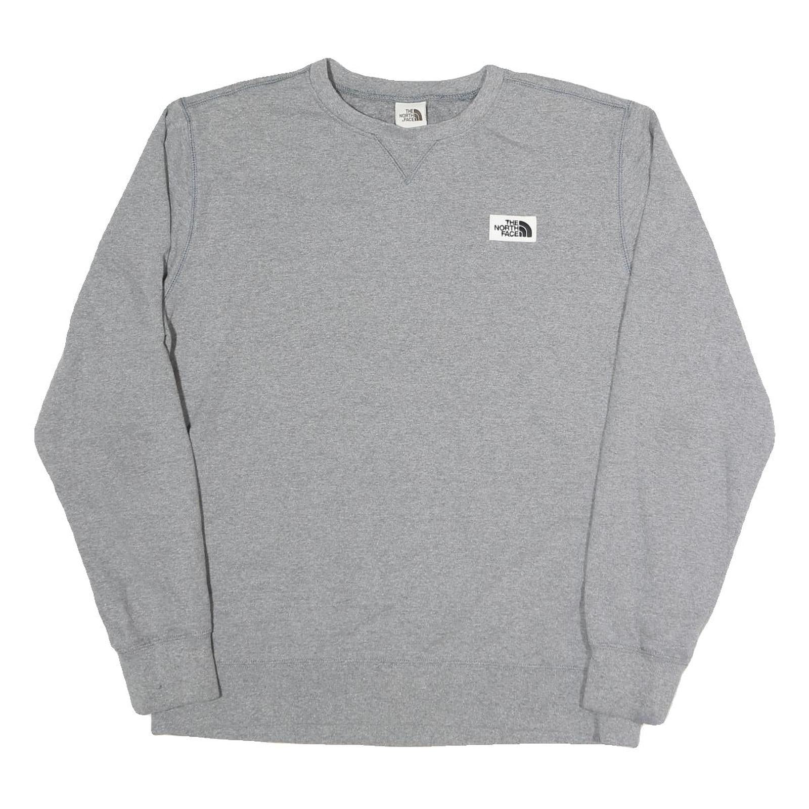 THE NORTH FACE Mens Grey Sweatshirt Crew Neck L Logo Patch Casual Pullover
