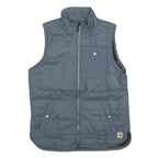 CARHARTT Womens Grey & Black Reversible Quilted Gilet Jacket M Polyester Zip