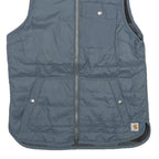 CARHARTT Womens Grey & Black Reversible Quilted Gilet Jacket M Polyester Zip