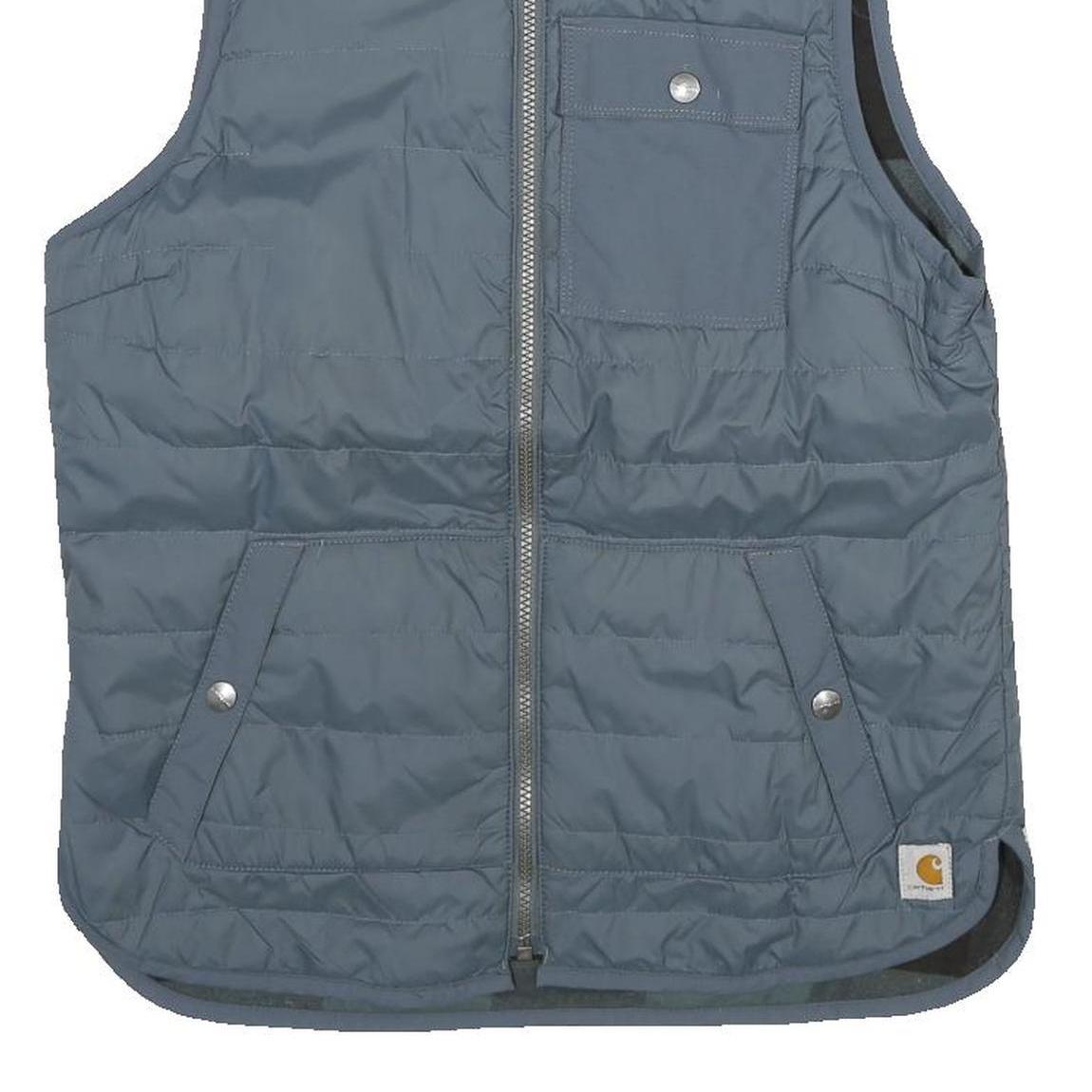 CARHARTT Womens Grey & Black Reversible Quilted Gilet Jacket M Polyester Zip