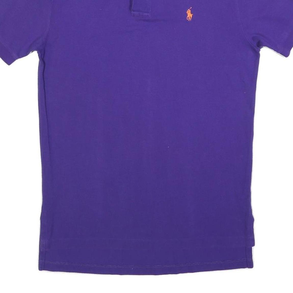 POLO RALPH LAUREN Mens Purple Short Sleeve Plain S Cotton Polo Shirt