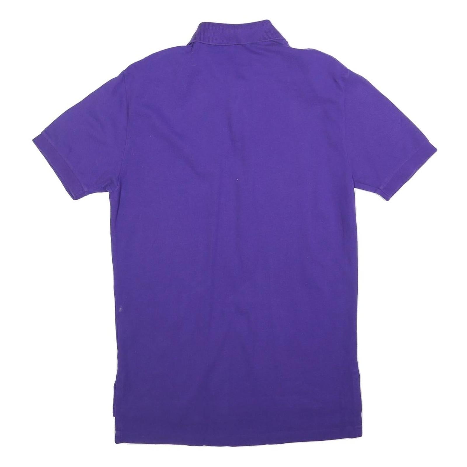 POLO RALPH LAUREN Mens Purple Short Sleeve Plain S Cotton Polo Shirt