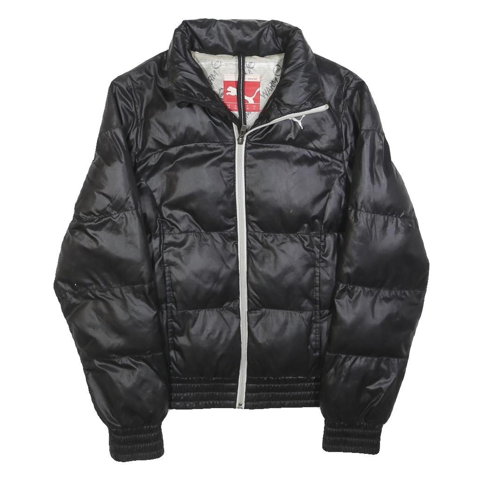 PUMA Womens Black Jacket UK 8 Polyester Blend Classic Zip Puffer Sportswear