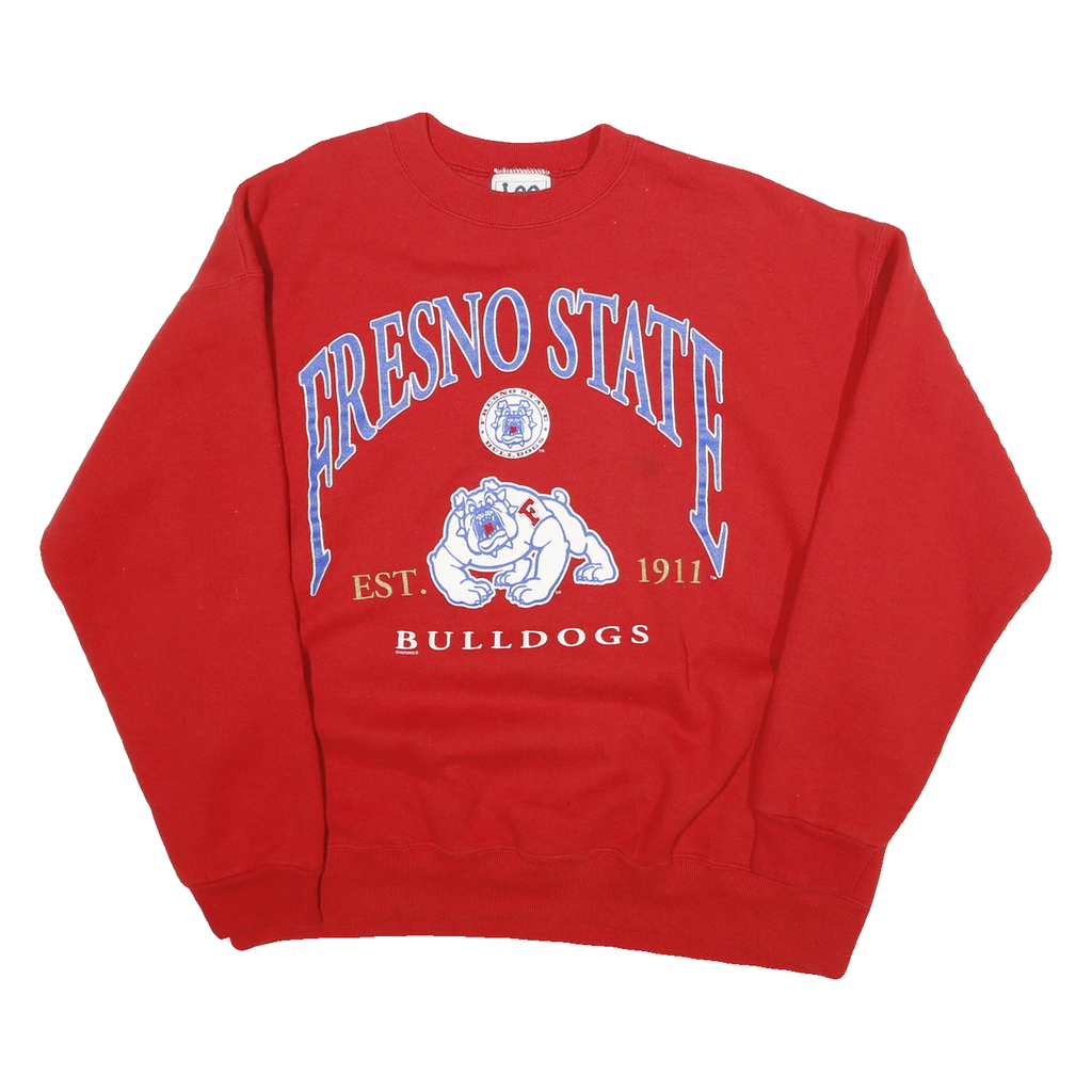 LEE Mens Red Fresno State Crew Neck XL Bulldogs Cotton Sweatshirt