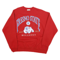LEE Mens Red Fresno State Crew Neck XL Bulldogs Cotton Sweatshirt