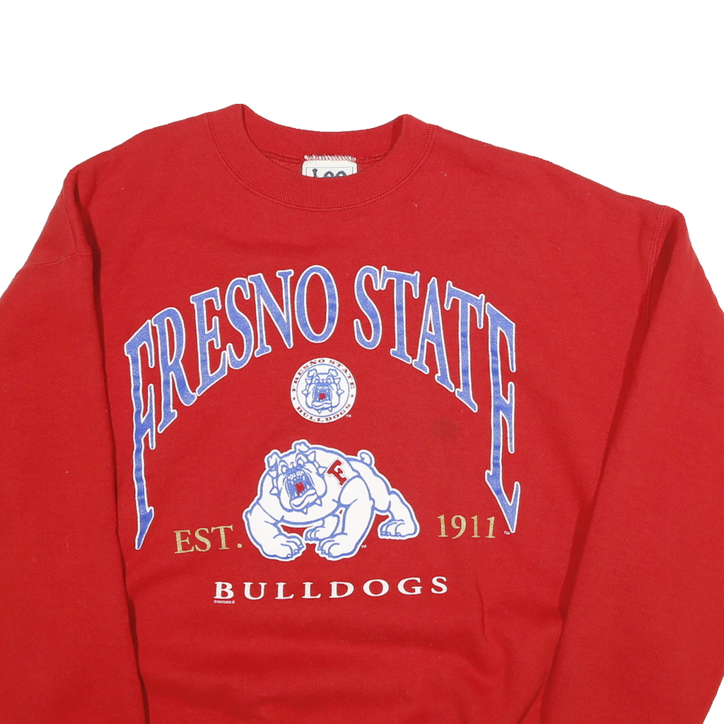 LEE Mens Red Fresno State Crew Neck XL Bulldogs Cotton Sweatshirt